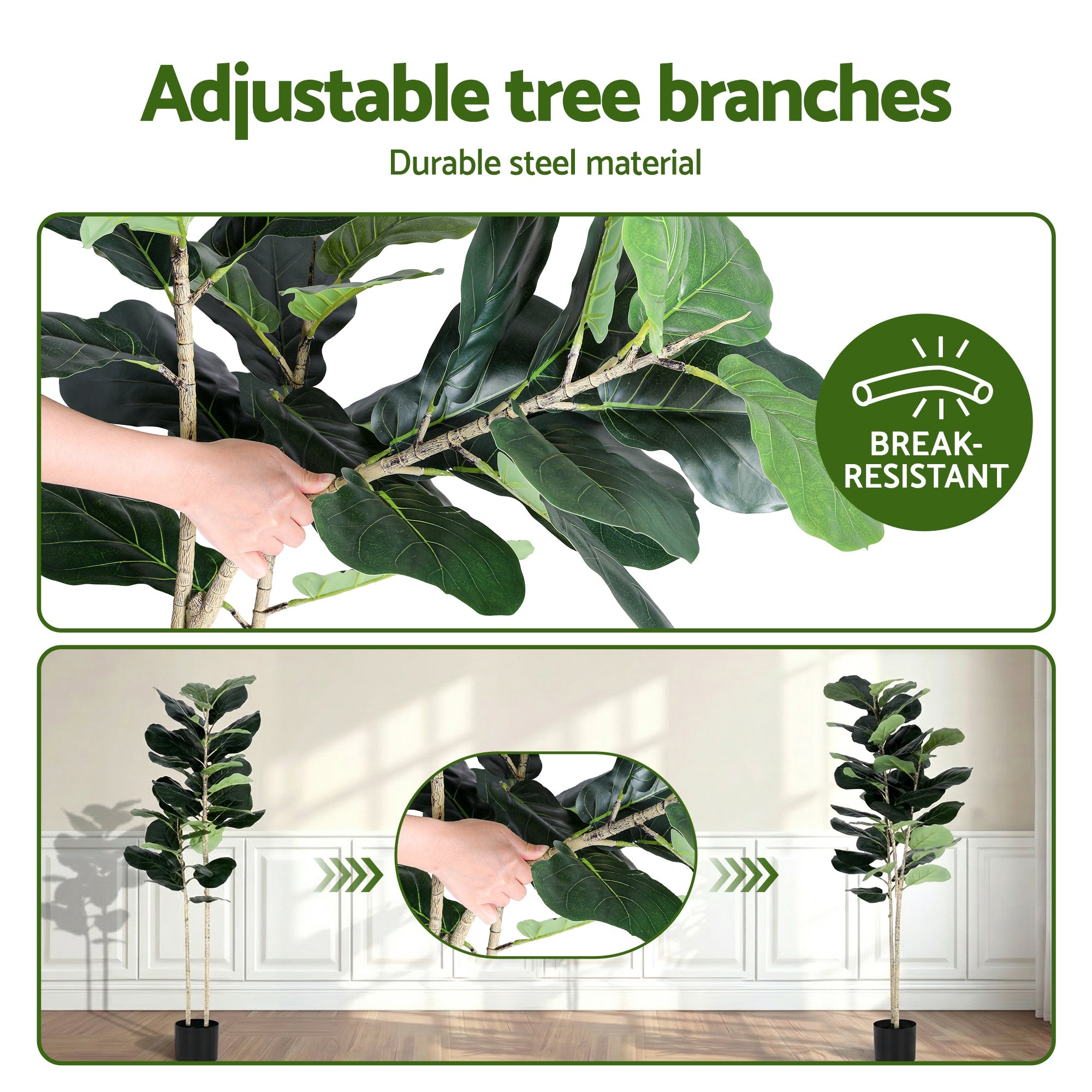 150cm Artificial Fiddle Tree Faux Trees Indoor Decor Artificial Plants Lifelike Plant 1.5M - Home & Garden > Artificial Plants > Artificial Trees - Rivercity House & Home Co. (ABN 18 642 972 209) - Affordable Modern Furniture Australia