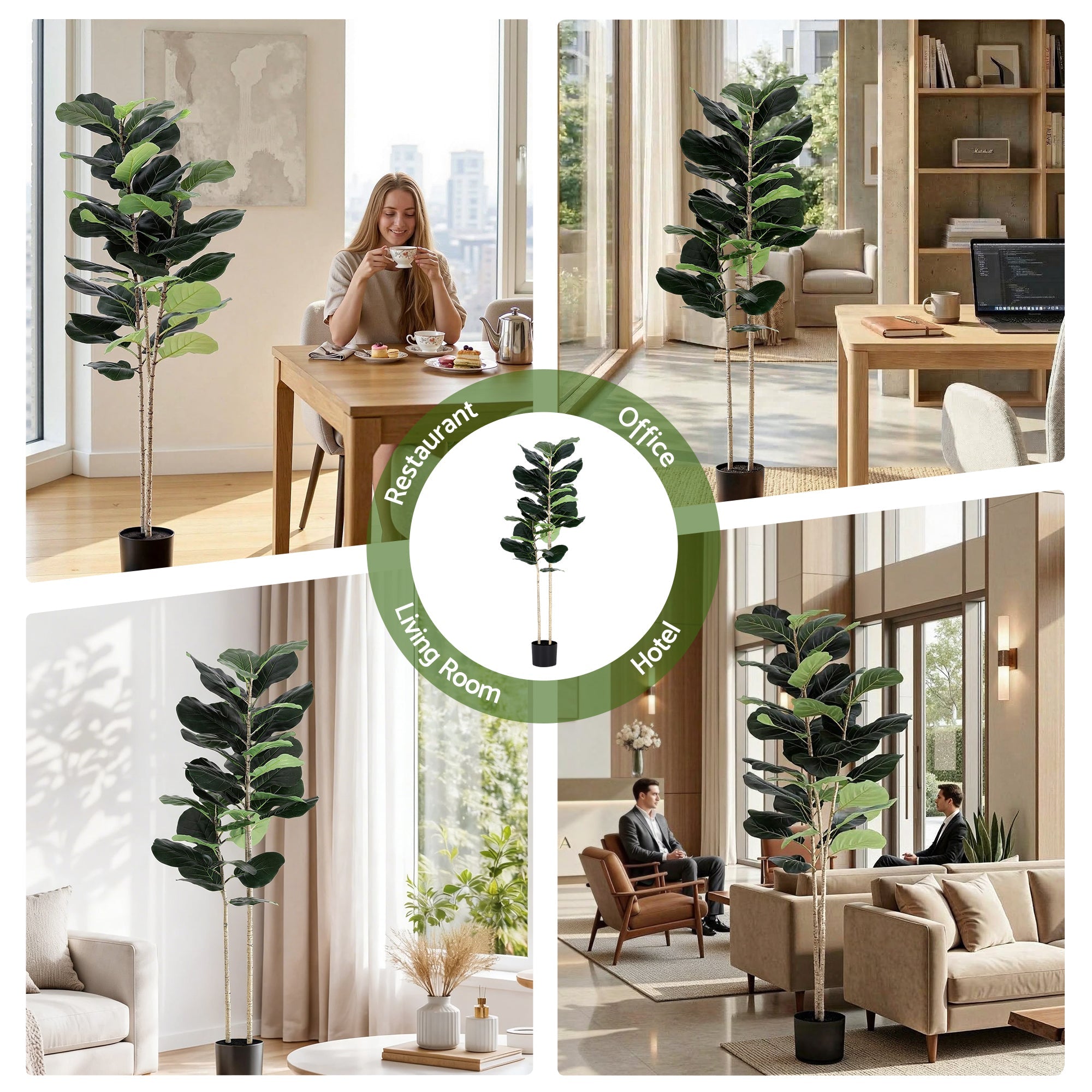 150cm Artificial Fiddle Tree Faux Trees Indoor Decor Artificial Plants Lifelike Plant 1.5M - Home & Garden > Artificial Plants > Artificial Trees - Rivercity House & Home Co. (ABN 18 642 972 209) - Affordable Modern Furniture Australia