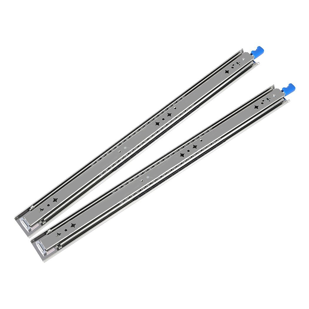 150KG Locking Drawer Slides 559MM Full Extension - Silver - Rivercity House & Home Co. (ABN 18 642 972 209) - Affordable Modern Furniture Australia