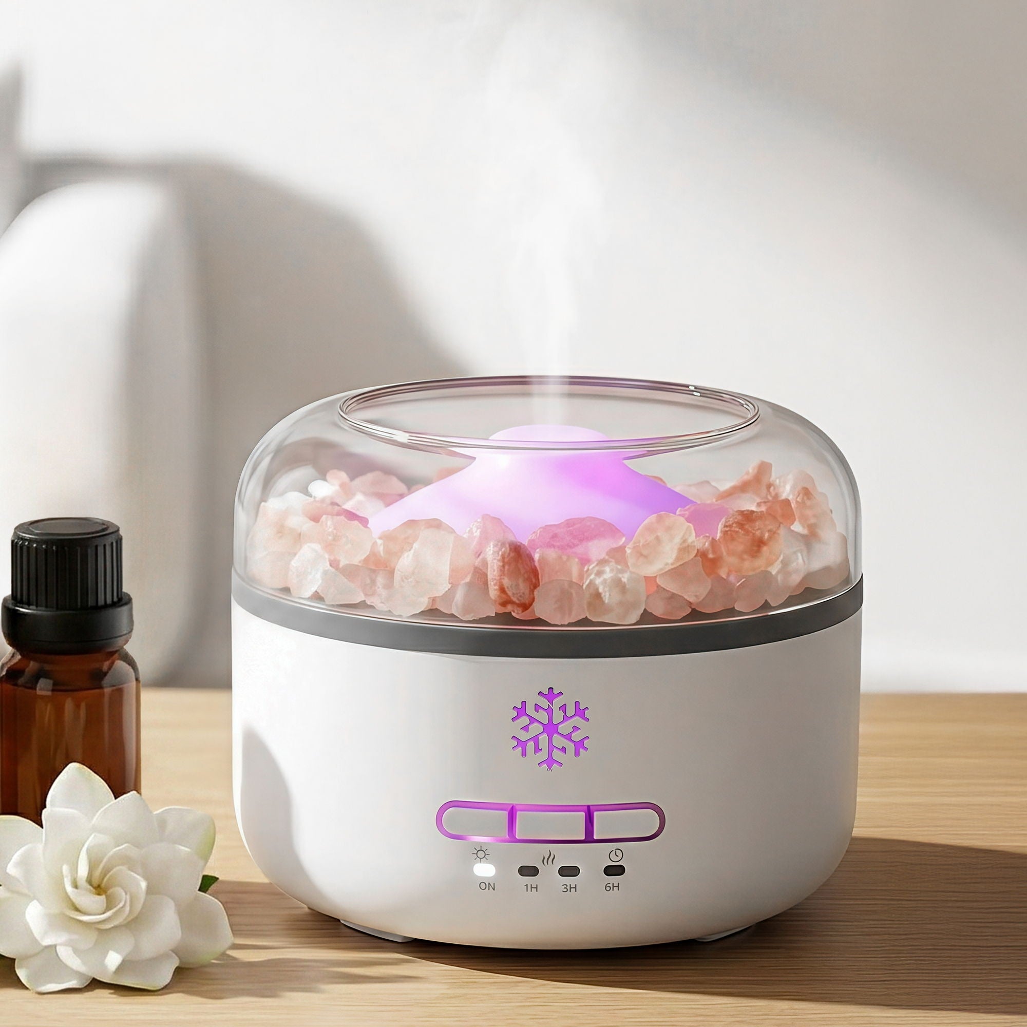 150ml Ultrasonic Salt Lamp Aroma Diffuser Humidifier with 7 LED Colors - White - Appliances > Aroma Diffusers & Humidifiers > Aroma Diffusers - Rivercity House & Home Co. (ABN 18 642 972 209) - Affordable Modern Furniture Australia
