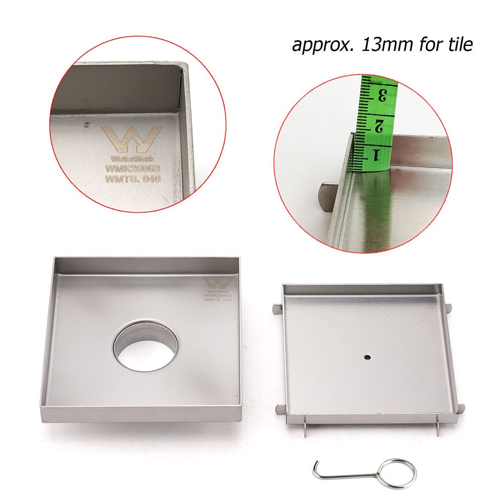 150x150mm Square Tile Insert Floor Drain Stainless Steel Shower Grate 50mm Waste - Furniture > Bathroom > Shower Heads & Screens - Rivercity House & Home Co. (ABN 18 642 972 209) - Affordable Modern Furniture Australia