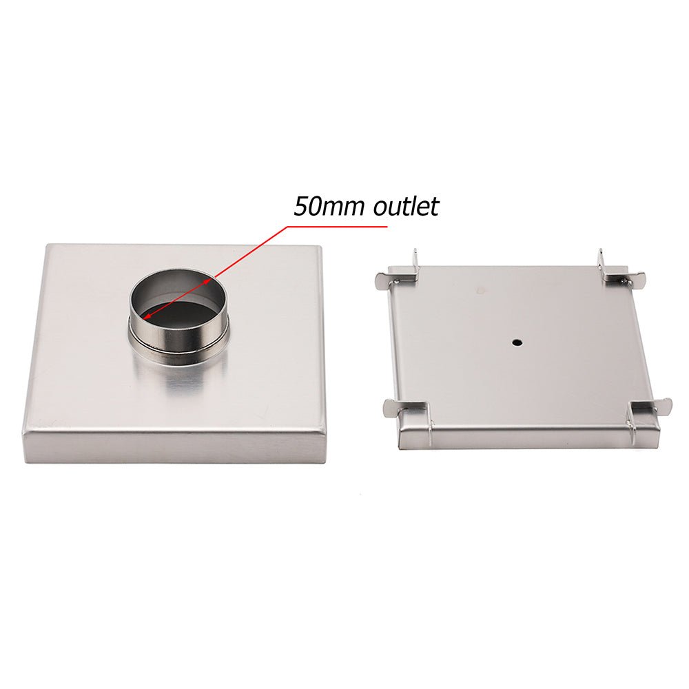 150x150mm Square Tile Insert Floor Drain Stainless Steel Shower Grate 50mm Waste - Furniture > Bathroom > Shower Heads & Screens - Rivercity House & Home Co. (ABN 18 642 972 209) - Affordable Modern Furniture Australia