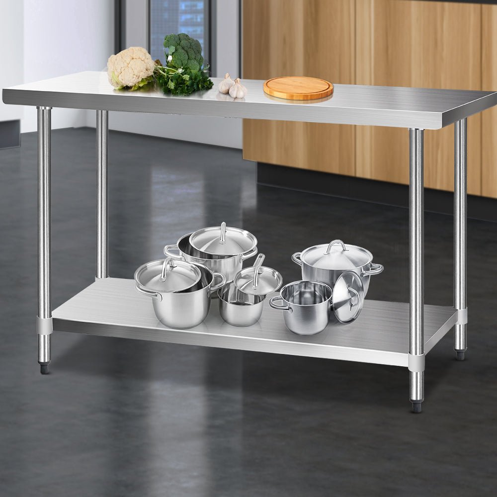 1524x610mm Stainless Steel Kitchen Bench 304 - Furniture > Dining > Kitchen Sinks - Rivercity House & Home Co. (ABN 18 642 972 209) - Affordable Modern Furniture Australia