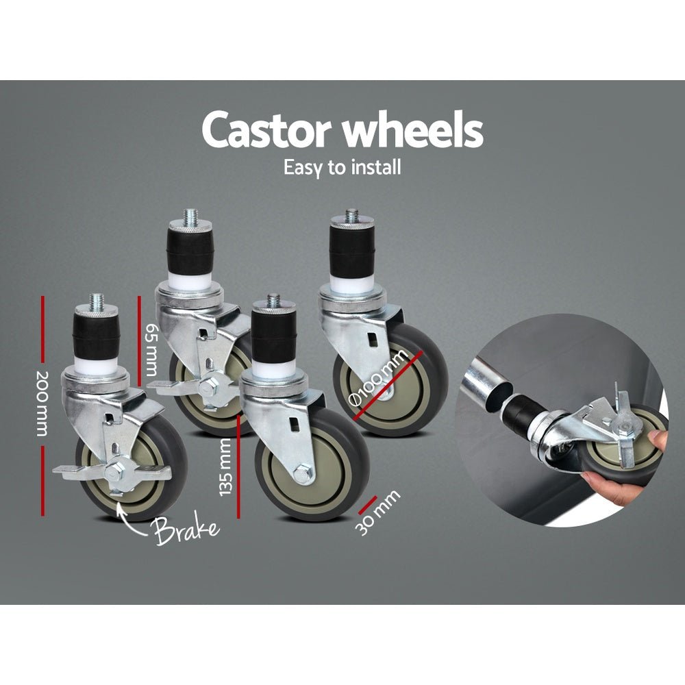 1524x610mm Stainless Steel Kitchen Bench with Wheels 430 - Furniture > Dining > Kitchen Sinks - Rivercity House & Home Co. (ABN 18 642 972 209) - Affordable Modern Furniture Australia