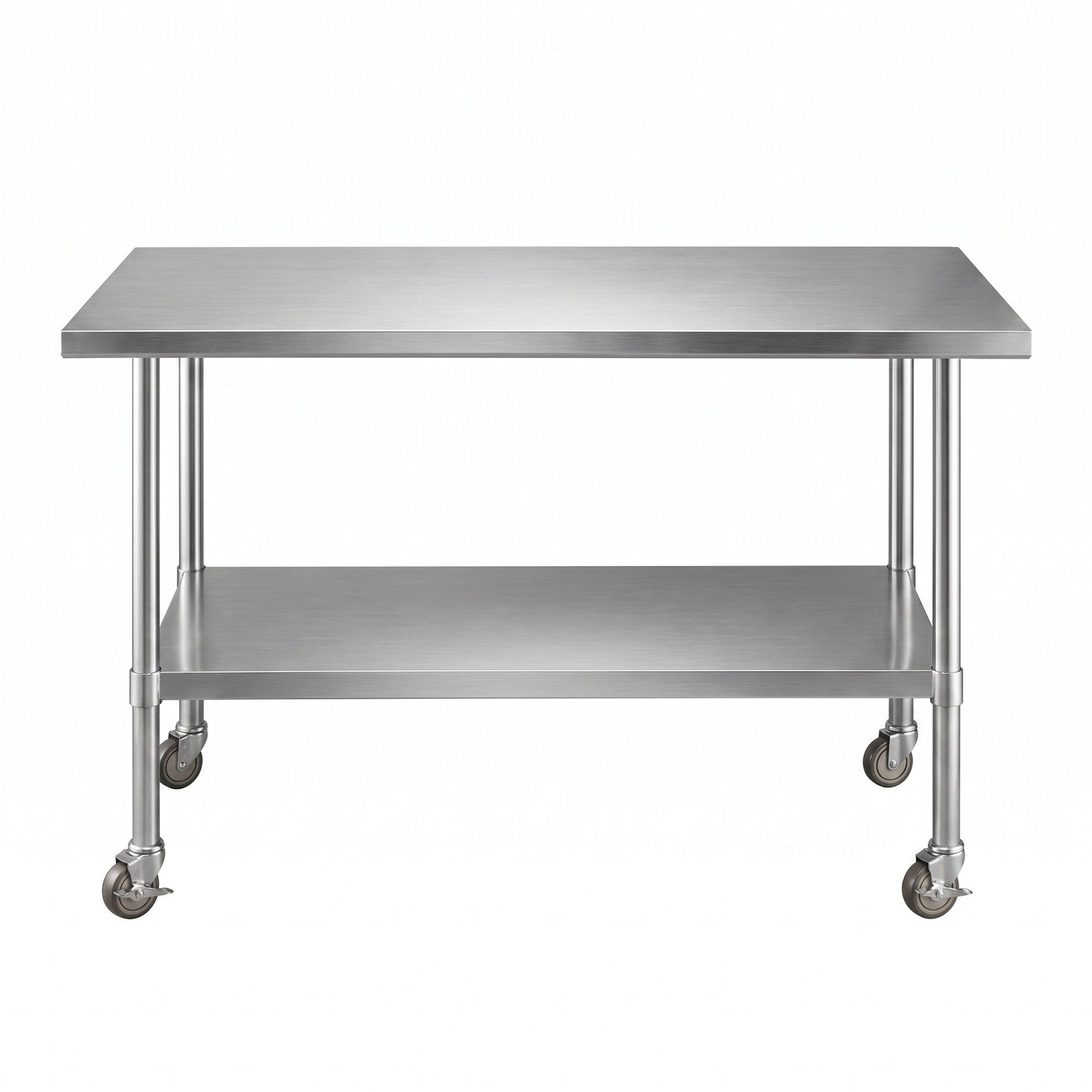 1524x762mm Stainless Steel Commercial Kitchen Bench with Splashback 430 - Stainless Steel - Furniture > Dining > Kitchen Sinks - Rivercity House & Home Co. (ABN 18 642 972 209) - Affordable Modern Furniture Australia