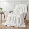 152x203cm Queen Fleece Throw Blanket Lightweight Cozy Sofa Couch Bed Throw - White