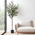 155cm Artificial Olive Tree Indoor Faux Plant with Cement Pot - Green