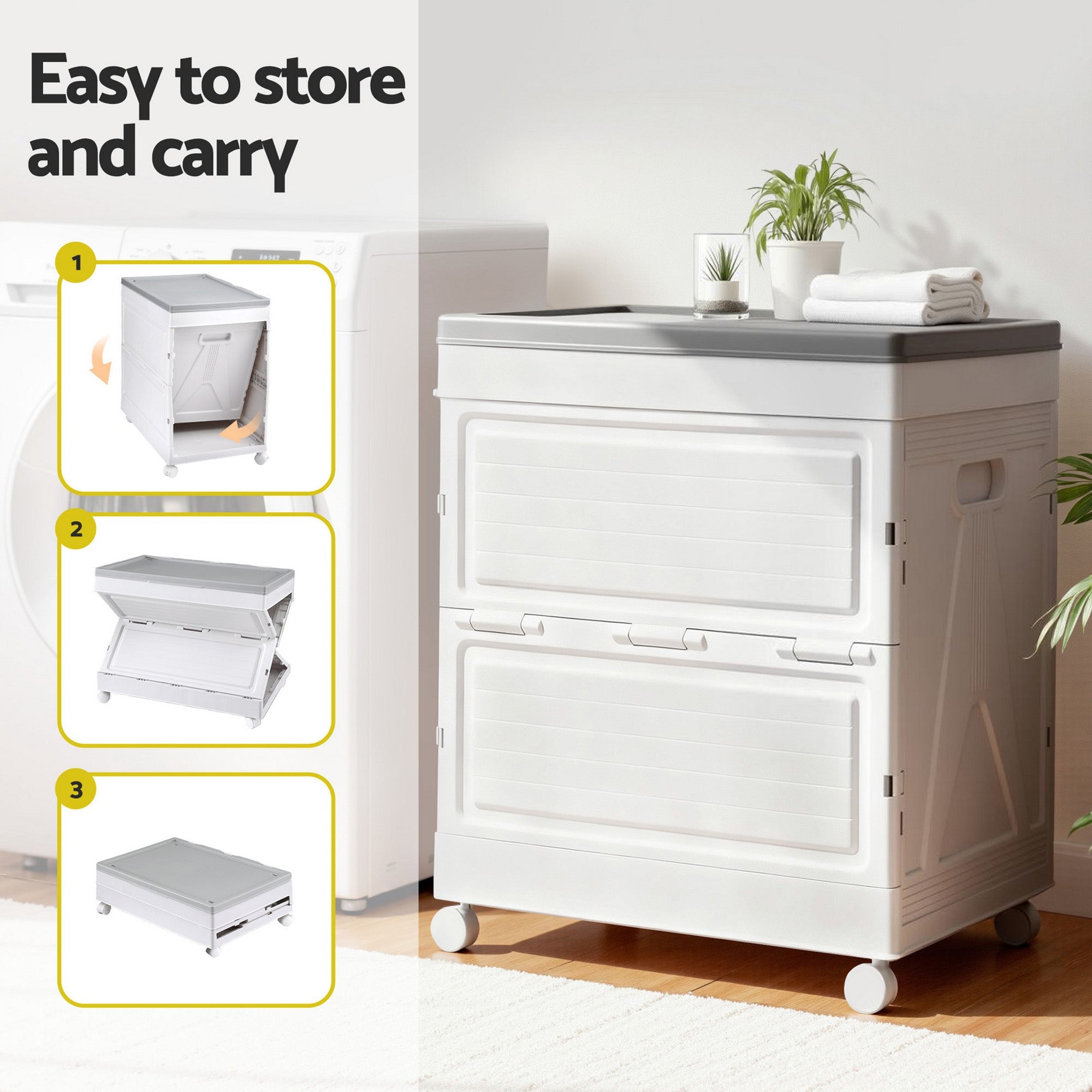 159L Outdoor Storage Box Stackable Cupboard Camping Organizer Wheels - Home & Garden > Storage > Storage Boxes - Rivercity House & Home Co. (ABN 18 642 972 209) - Affordable Modern Furniture Australia