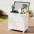 159L Outdoor Storage Box Stackable Cupboard with Wheels - Beige