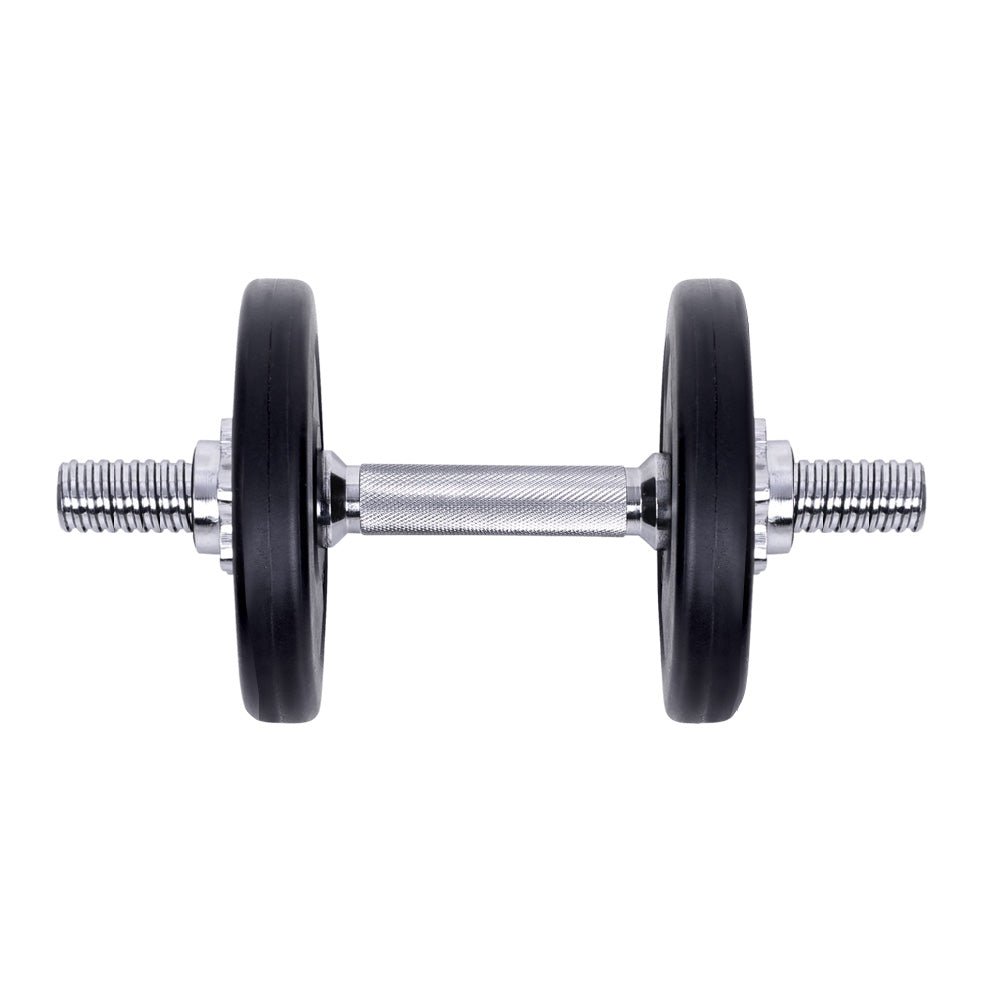 15kg Adjustable Dumbbell Set with Weight Plates - Black and Silver - Sports & Fitness > Exercise, Gym & Fitness > Free Weights - Rivercity House & Home Co. (ABN 18 642 972 209) - Affordable Modern Furniture Australia