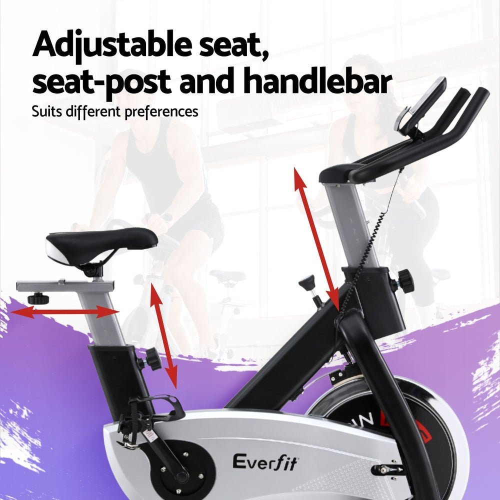 15kg Flywheel Spin Exercise Bike with 120kg Capacity - Black - Sports & Fitness > Exercise, Gym & Fitness > Exercise Bikes - Rivercity House & Home Co. (ABN 18 642 972 209) - Affordable Modern Furniture Australia