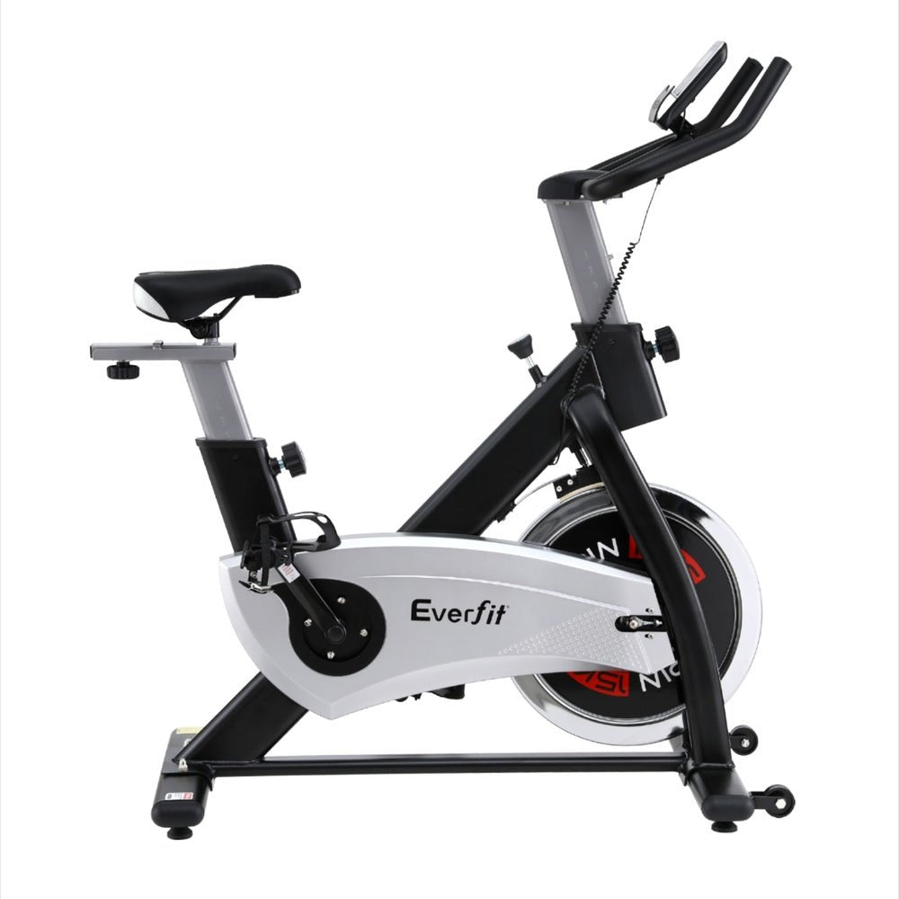 15kg Flywheel Spin Exercise Bike with 120kg Capacity - Black - Sports & Fitness > Exercise, Gym & Fitness > Exercise Bikes - Rivercity House & Home Co. (ABN 18 642 972 209) - Affordable Modern Furniture Australia