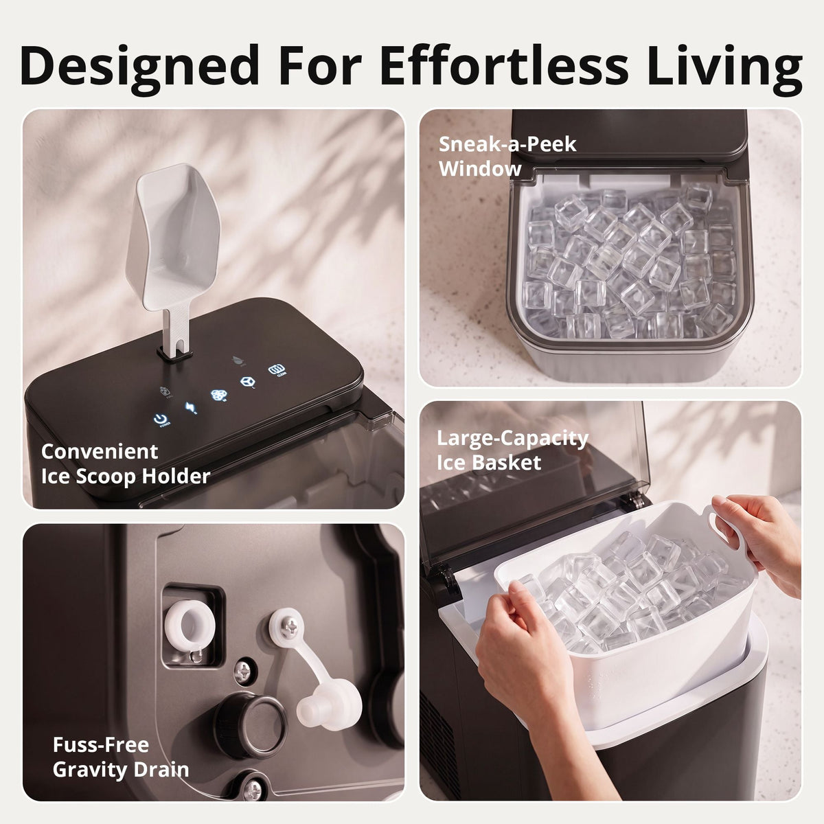 15kg Ice Maker Machine with Double Open Cover for Deep Cleaning - Black - Appliances > Kitchen Appliances > Ice Makers - Rivercity House & Home Co. (ABN 18 642 972 209) - Affordable Modern Furniture Australia
