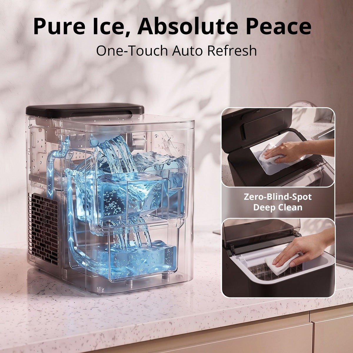 15kg Ice Maker Machine with Double Open Cover for Deep Cleaning - Black - Appliances > Kitchen Appliances > Ice Makers - Rivercity House & Home Co. (ABN 18 642 972 209) - Affordable Modern Furniture Australia
