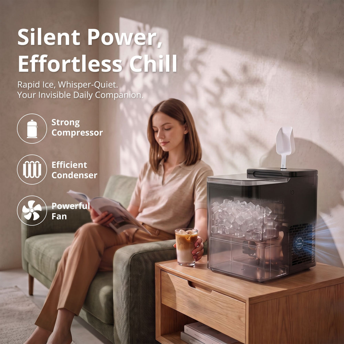 15kg Ice Maker Machine with Double Open Cover for Deep Cleaning - Black - Appliances > Kitchen Appliances > Ice Makers - Rivercity House & Home Co. (ABN 18 642 972 209) - Affordable Modern Furniture Australia
