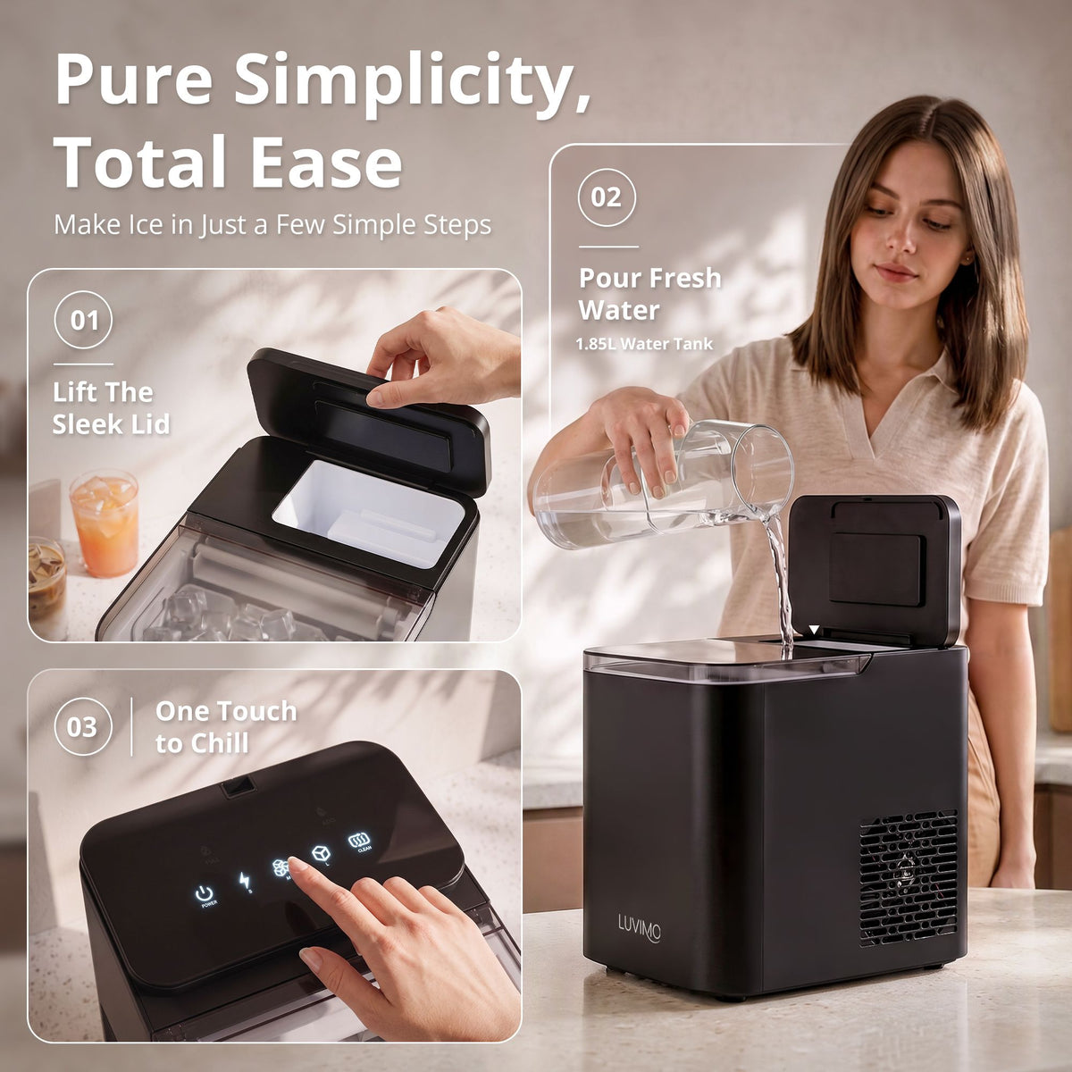 15kg Ice Maker Machine with Double Open Cover for Deep Cleaning - Black - Appliances > Kitchen Appliances > Ice Makers - Rivercity House & Home Co. (ABN 18 642 972 209) - Affordable Modern Furniture Australia