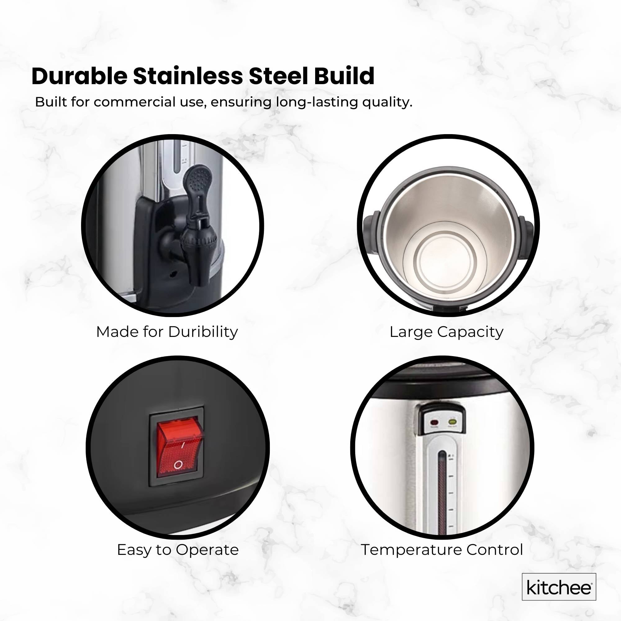 15L Electric Water Boiler - Stainless Steel Commercial Hot Liquid Urn - Appliances > Kitchen Appliances > Kettles - Rivercity House & Home Co. (ABN 18 642 972 209) - Affordable Modern Furniture Australia