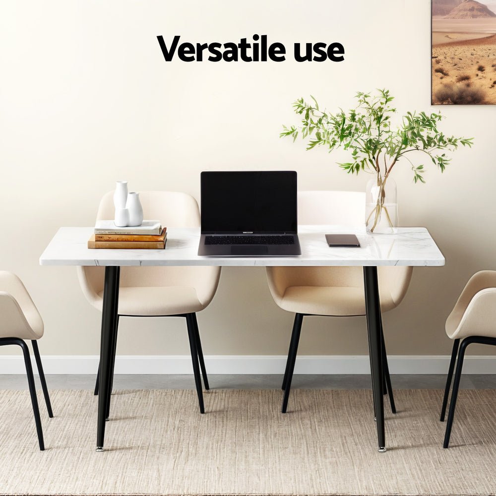 1.5M Dining Table Marble Effect - Furniture > Dining > Dining Tables - Rivercity House & Home Co. (ABN 18 642 972 209) - Affordable Modern Furniture Australia