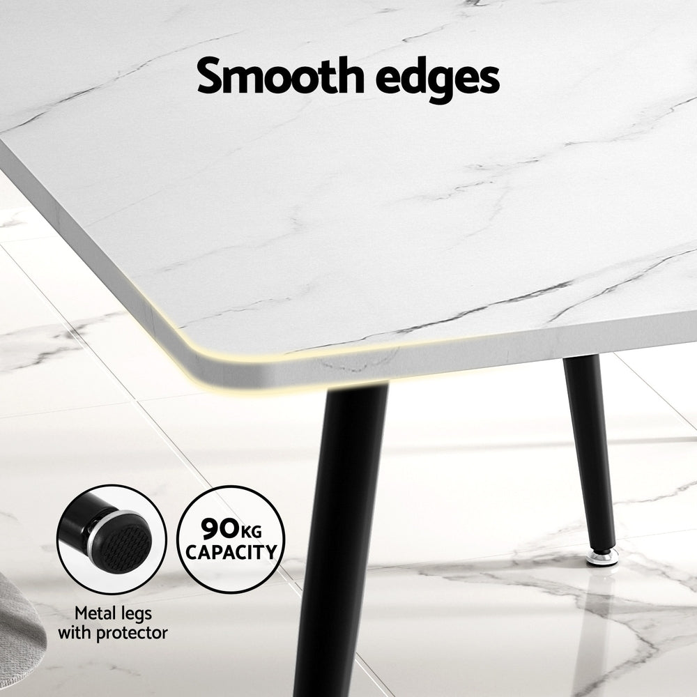 1.5M Dining Table Marble Effect - Furniture > Dining > Dining Tables - Rivercity House & Home Co. (ABN 18 642 972 209) - Affordable Modern Furniture Australia