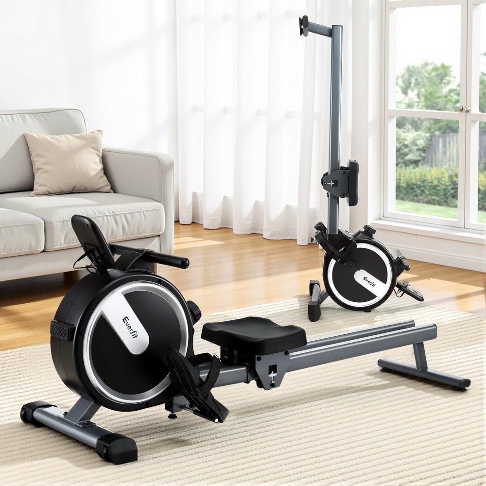 16 Level Magnetic Rowing Machine for Home with App Connect Black - Sports & Fitness > Exercise, Gym & Fitness > Gym Equipment & Accessories - Rivercity House & Home Co. (ABN 18 642 972 209) - Affordable Modern Furniture Australia