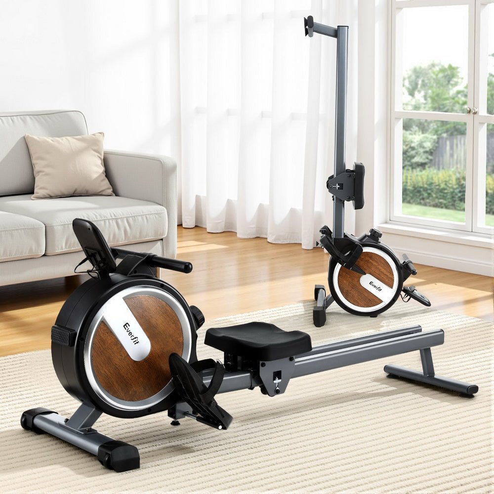 16 Level Magnetic Rowing Machine for Home with App Connect Walnut - Sports & Fitness > Exercise, Gym & Fitness > Gym Equipment & Accessories - Rivercity House & Home Co. (ABN 18 642 972 209) - Affordable Modern Furniture Australia