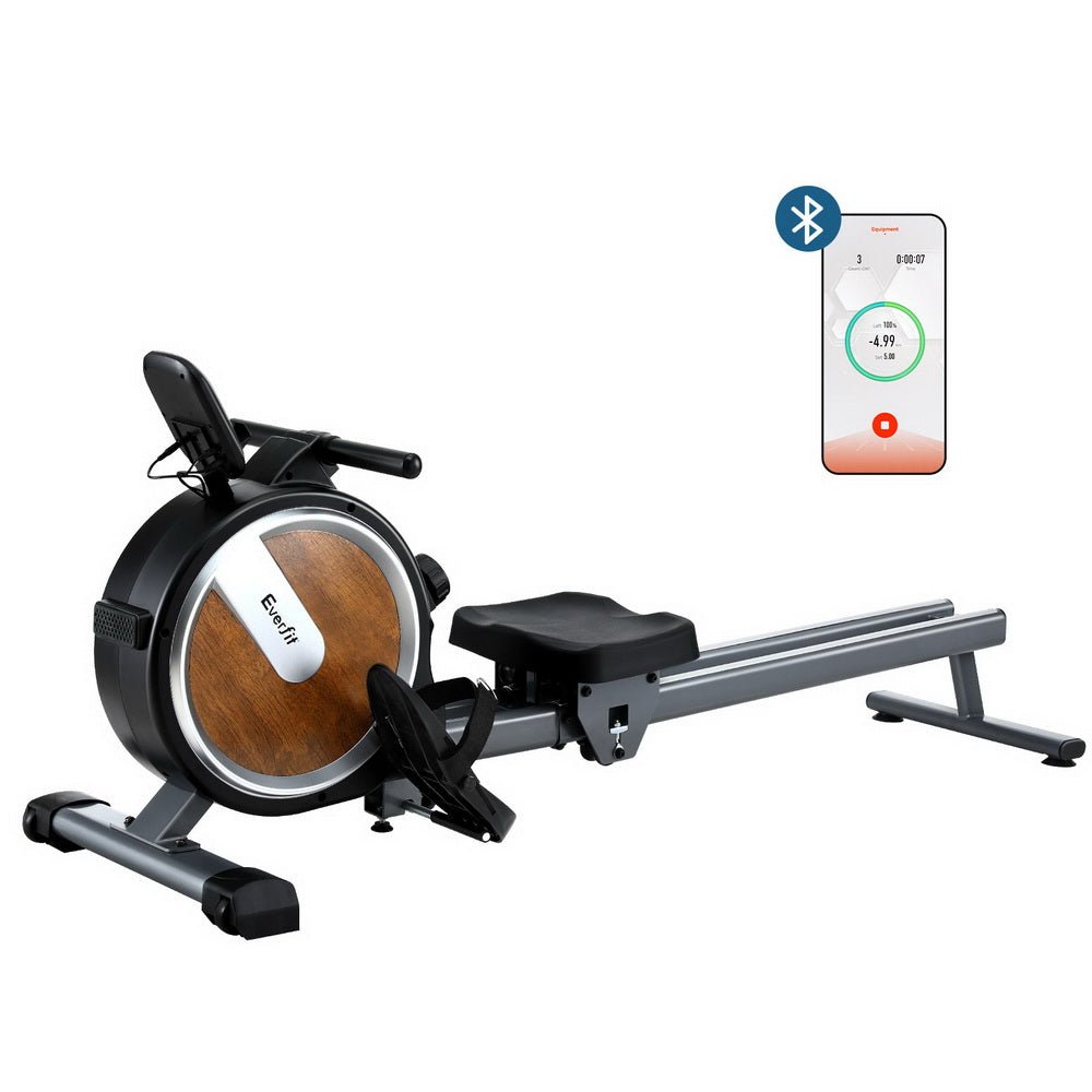 16 Level Magnetic Rowing Machine for Home with App Connect Walnut - Sports & Fitness > Exercise, Gym & Fitness > Gym Equipment & Accessories - Rivercity House & Home Co. (ABN 18 642 972 209) - Affordable Modern Furniture Australia