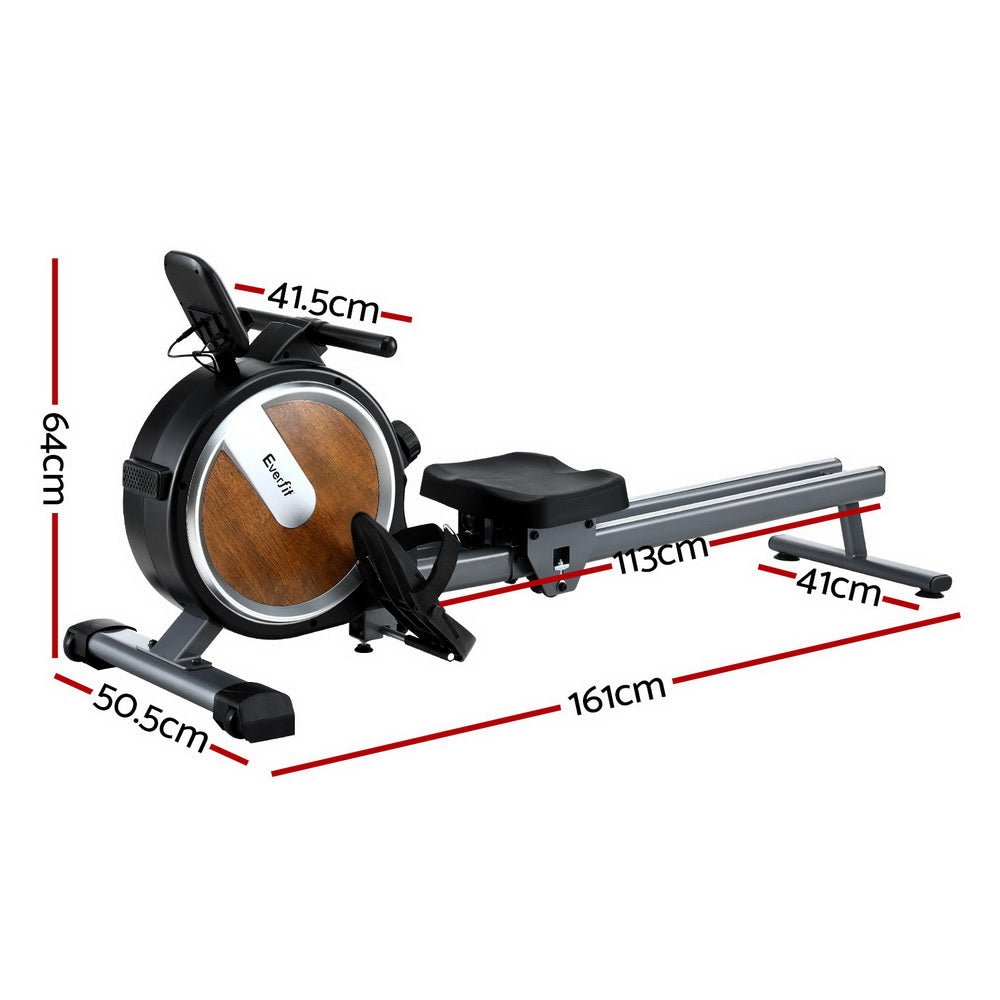 16 Level Magnetic Rowing Machine for Home with App Connect Walnut - Sports & Fitness > Exercise, Gym & Fitness > Gym Equipment & Accessories - Rivercity House & Home Co. (ABN 18 642 972 209) - Affordable Modern Furniture Australia