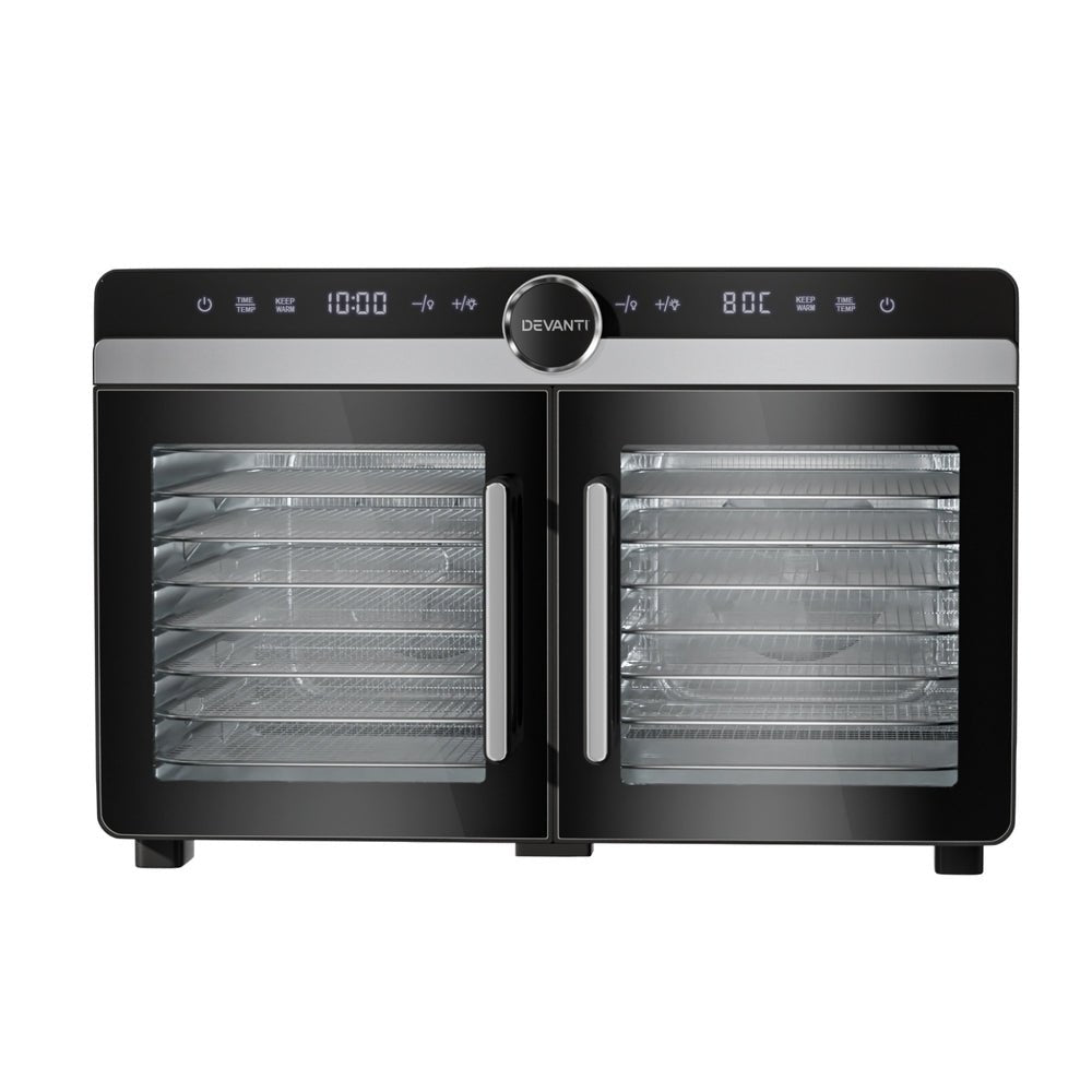 16 Trays Food Dehydrator Dual - Zone Stainless Steel - Appliances > Kitchen Appliances > Food Dehydrators - Rivercity House & Home Co. (ABN 18 642 972 209) - Affordable Modern Furniture Australia