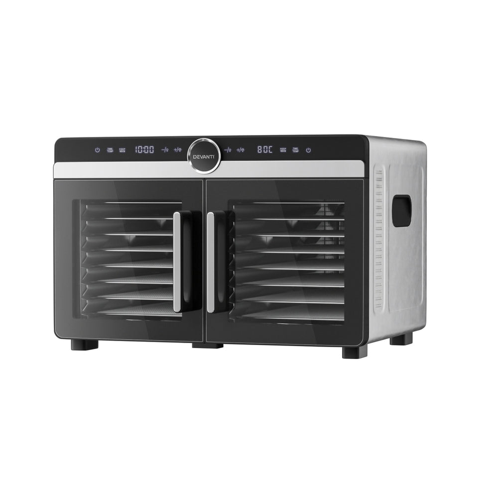 16 Trays Food Dehydrator Dual - Zone Stainless Steel - Appliances > Kitchen Appliances > Food Dehydrators - Rivercity House & Home Co. (ABN 18 642 972 209) - Affordable Modern Furniture Australia