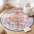 160 cm Round Ultra Thin Silicone Grip Rug for Living Room Bedroom Entryway - Vintage Boho