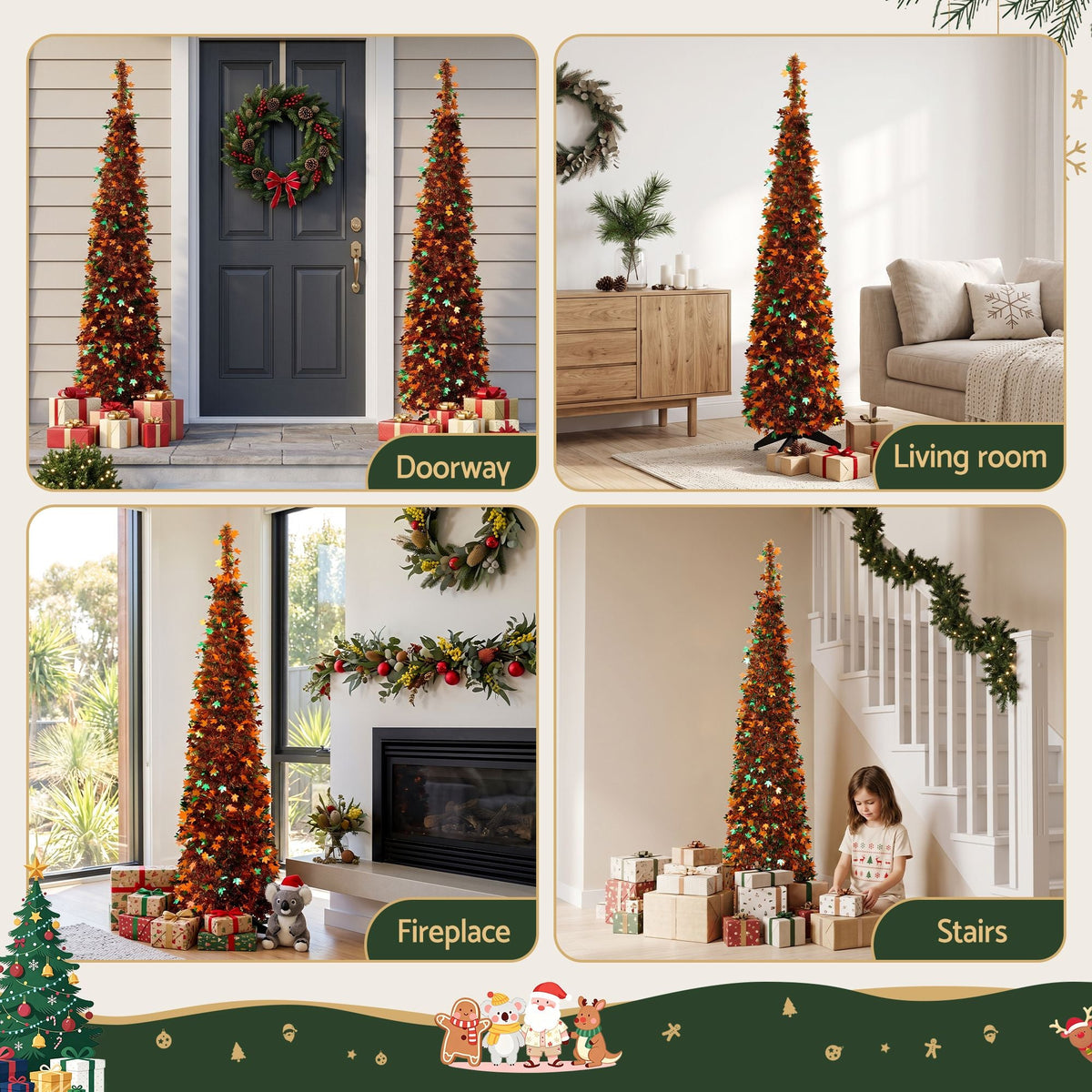 160cm Pop Up Christmas Tree Artificial Christmas Tree Golden Maple Leaf - Occasions > Christmas > Christmas Trees - Rivercity House & Home Co. (ABN 18 642 972 209) - Affordable Modern Furniture Australia