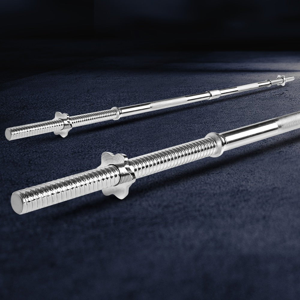 168cm Barbell Bar with Spring Collars for Weight Plates - Silver - Sports & Fitness > Exercise, Gym & Fitness > Free Weights - Rivercity House & Home Co. (ABN 18 642 972 209) - Affordable Modern Furniture Australia