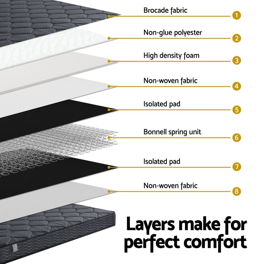 16cm Mattress Bonnell Spring King - Furniture > Mattresses > King Size Mattress - Rivercity House & Home Co. (ABN 18 642 972 209) - Affordable Modern Furniture Australia
