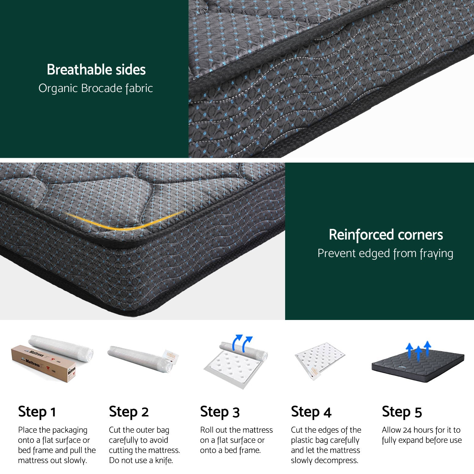 16cm Mattress Bonnell Spring Queen - Furniture > Mattresses > Queen Mattress - Rivercity House & Home Co. (ABN 18 642 972 209) - Affordable Modern Furniture Australia