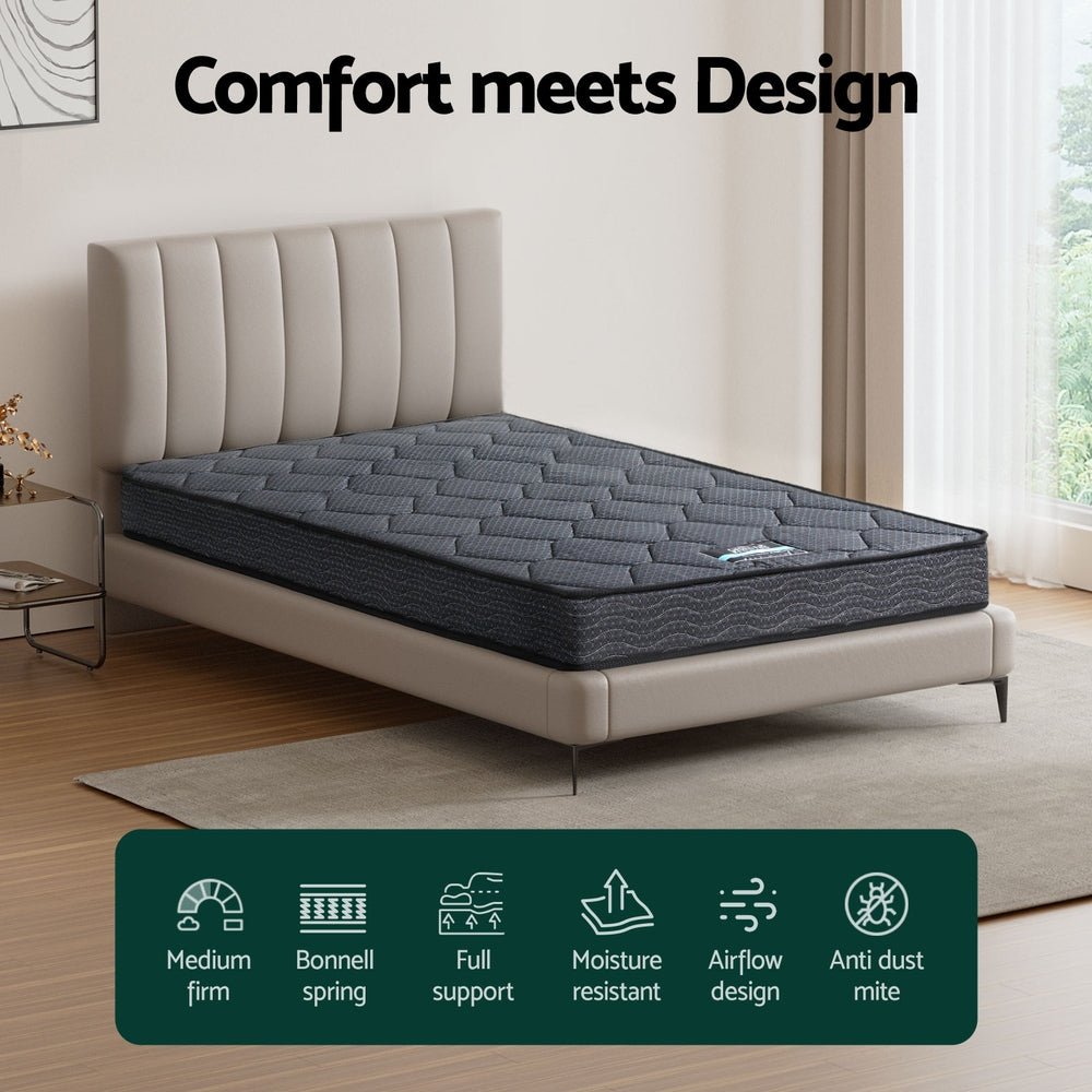 16cm Mattress Bonnell Spring Single - Furniture > Mattresses > Single Mattress - Rivercity House & Home Co. (ABN 18 642 972 209) - Affordable Modern Furniture Australia