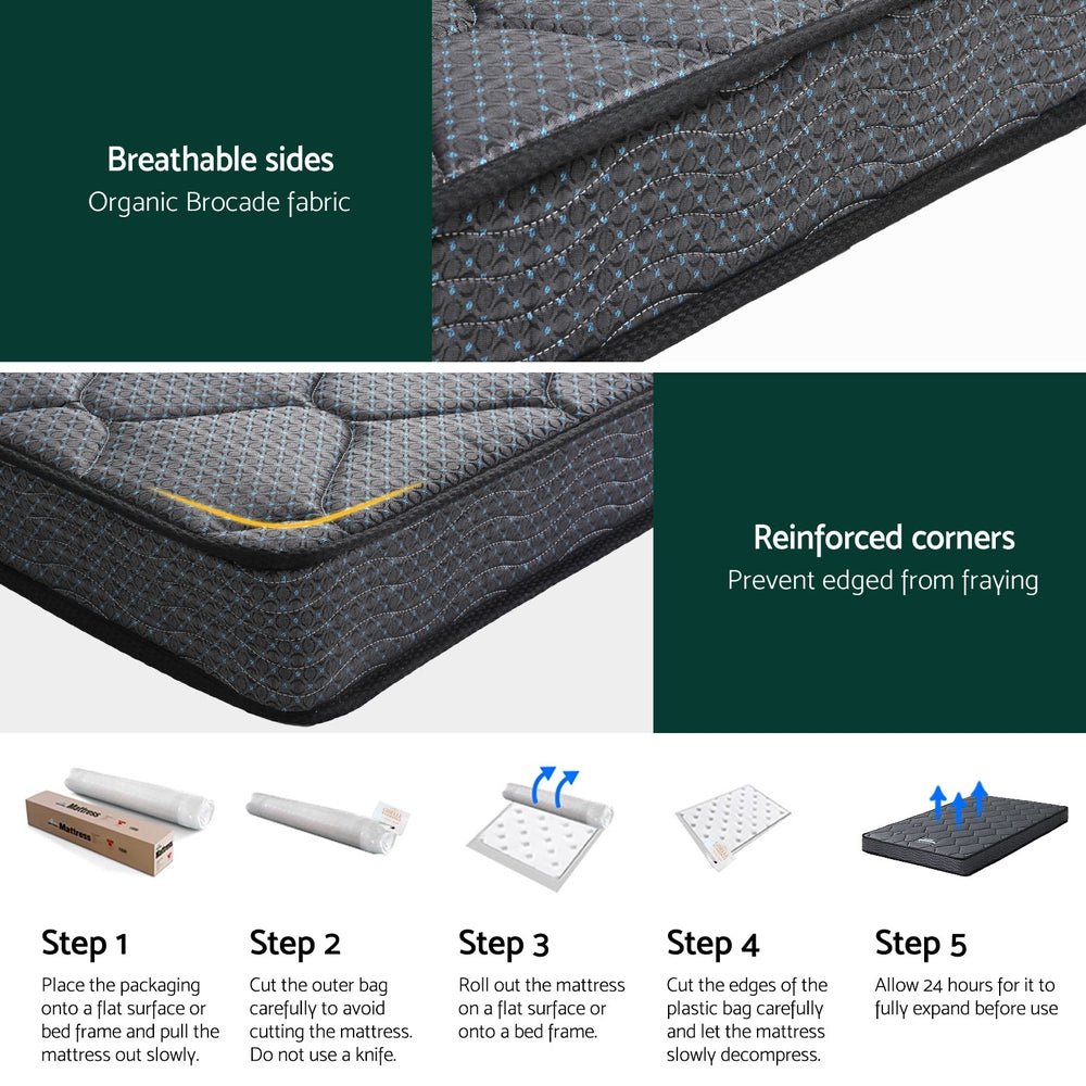 16cm Mattress Bonnell Spring Single - Furniture > Mattresses > Single Mattress - Rivercity House & Home Co. (ABN 18 642 972 209) - Affordable Modern Furniture Australia