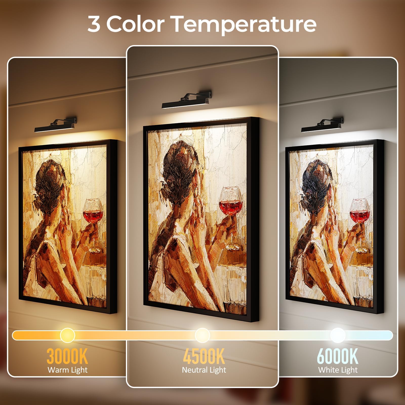 16in Battery Operated Dimmable Picture Light with Remote Control for Wall Art - Black - Home & Garden > Lighting > Wall Lights - Rivercity House & Home Co. (ABN 18 642 972 209) - Affordable Modern Furniture Australia