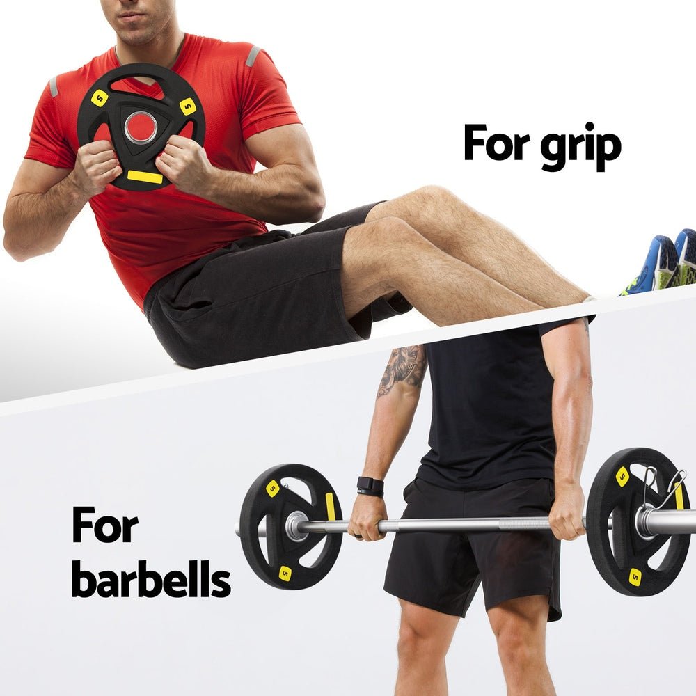 16kg Barbell and Dumbbell Set with Plate Weight for Home Gym - Black - Sports & Fitness > Exercise, Gym & Fitness > Free Weights - Rivercity House & Home Co. (ABN 18 642 972 209) - Affordable Modern Furniture Australia