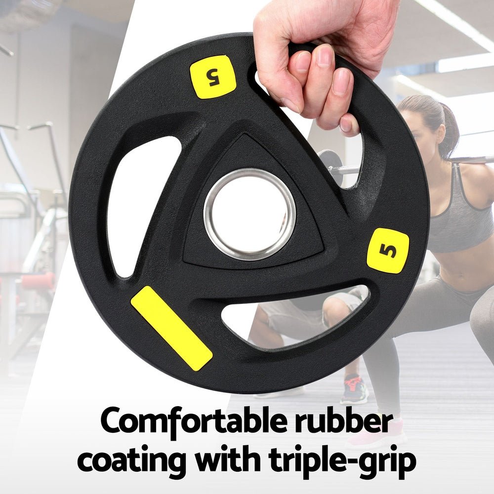 16kg Barbell and Dumbbell Set with Plate Weight for Home Gym - Black - Sports & Fitness > Exercise, Gym & Fitness > Free Weights - Rivercity House & Home Co. (ABN 18 642 972 209) - Affordable Modern Furniture Australia