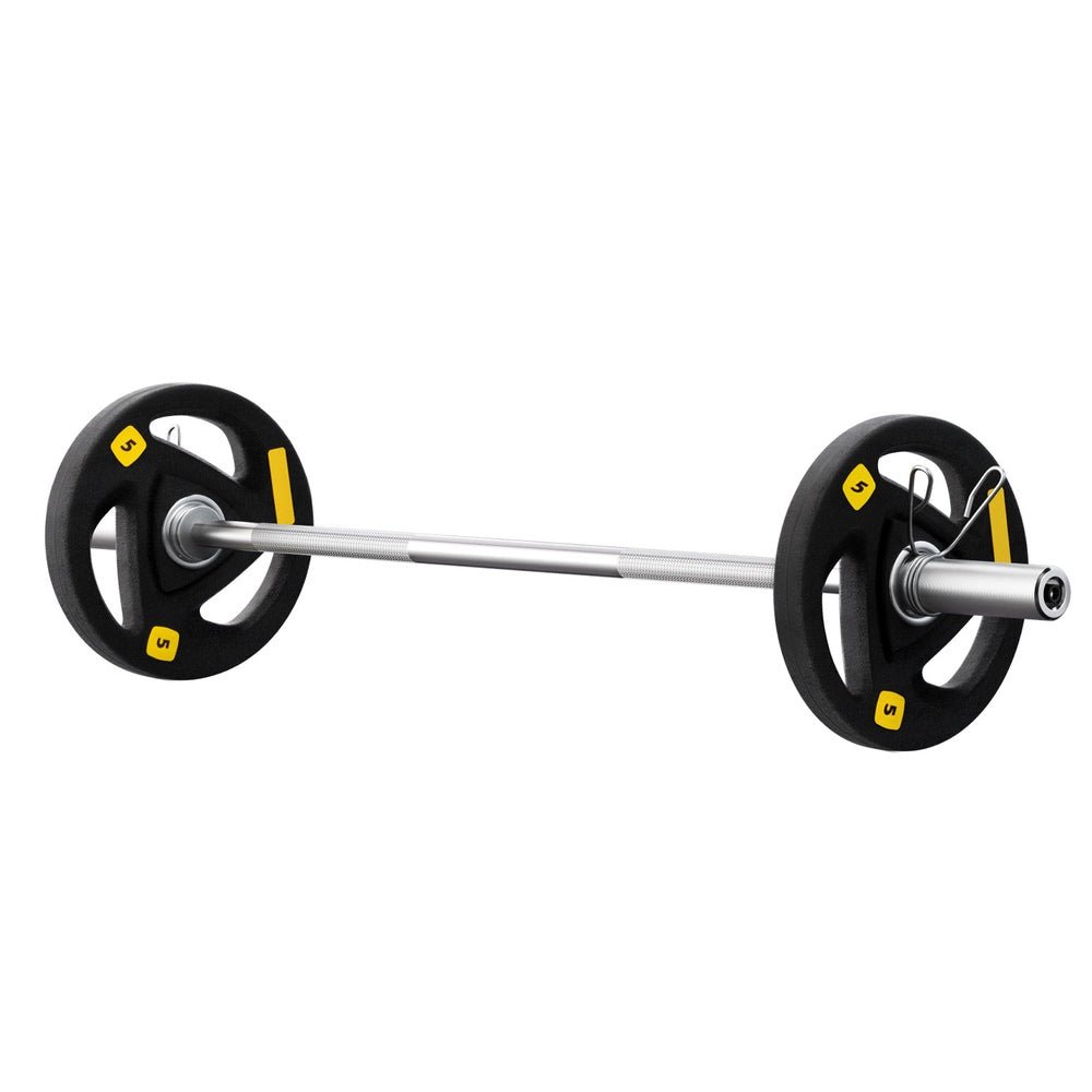 16kg Barbell and Dumbbell Set with Plate Weight for Home Gym - Black - Sports & Fitness > Exercise, Gym & Fitness > Free Weights - Rivercity House & Home Co. (ABN 18 642 972 209) - Affordable Modern Furniture Australia