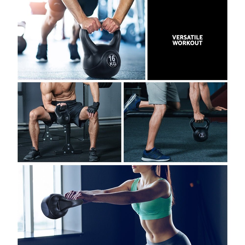 16kg Kettlebell for Weight Lifting and Gym Home Use - Black - Sports & Fitness > Exercise, Gym & Fitness > Free Weights - Rivercity House & Home Co. (ABN 18 642 972 209) - Affordable Modern Furniture Australia