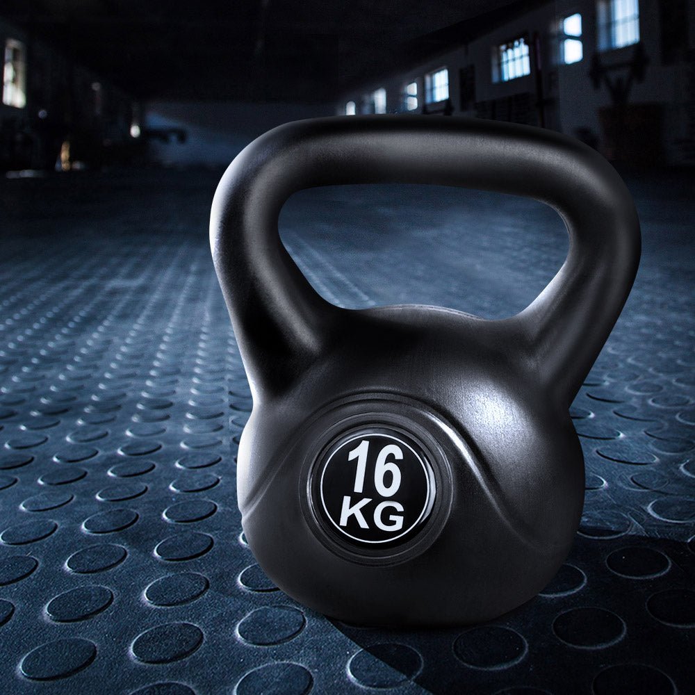 16kg Kettlebell for Weight Lifting and Gym Home Use - Black - Sports & Fitness > Exercise, Gym & Fitness > Free Weights - Rivercity House & Home Co. (ABN 18 642 972 209) - Affordable Modern Furniture Australia
