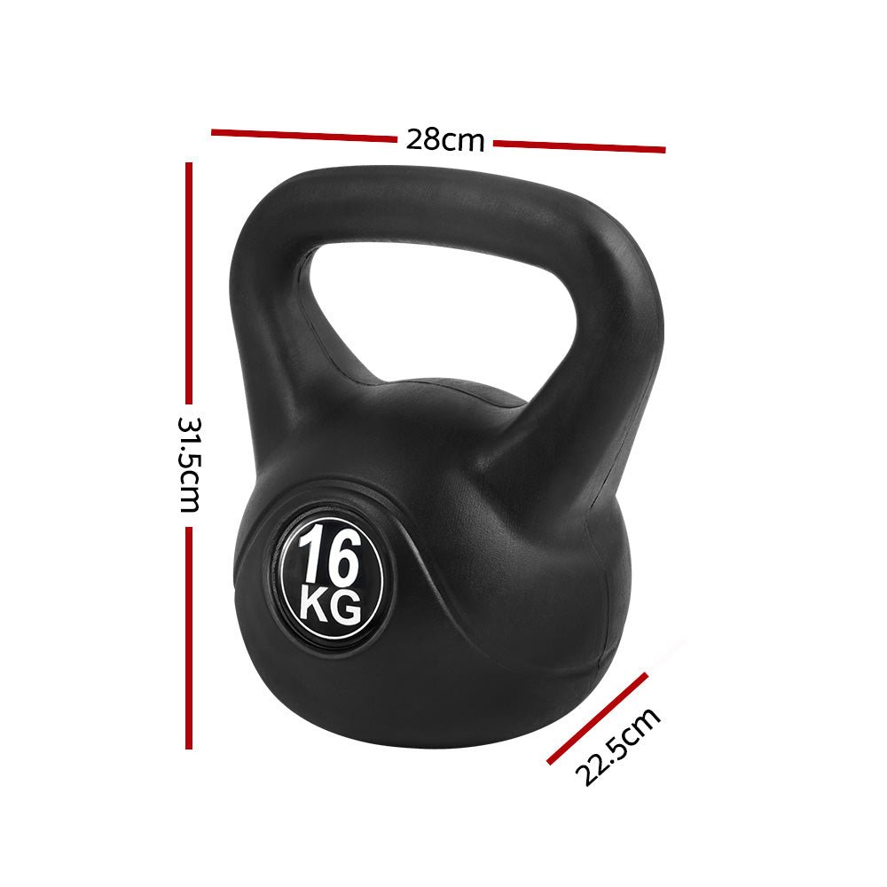 16kg Kettlebell for Weight Lifting and Gym Home Use - Black - Sports & Fitness > Exercise, Gym & Fitness > Free Weights - Rivercity House & Home Co. (ABN 18 642 972 209) - Affordable Modern Furniture Australia