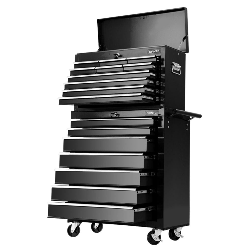 17 Drawer Tool Box Cabinet Chest Trolley Toolbox Garage Storage Box Black - Tools > Tools Storage > Tool Cabinets - Rivercity House & Home Co. (ABN 18 642 972 209) - Affordable Modern Furniture Australia