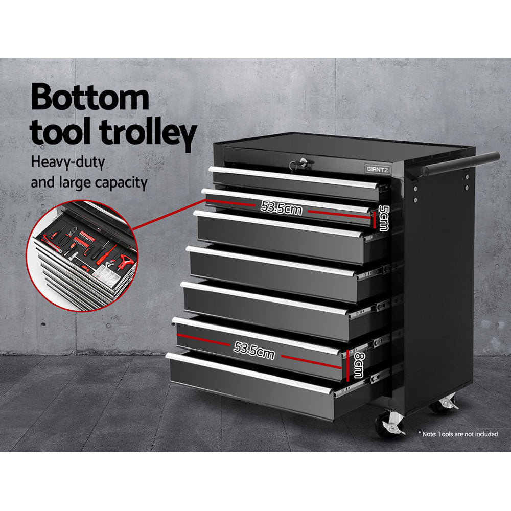 17 Drawer Tool Box Cabinet Chest Trolley Toolbox Garage Storage Box Black - Tools > Tools Storage > Tool Cabinets - Rivercity House & Home Co. (ABN 18 642 972 209) - Affordable Modern Furniture Australia