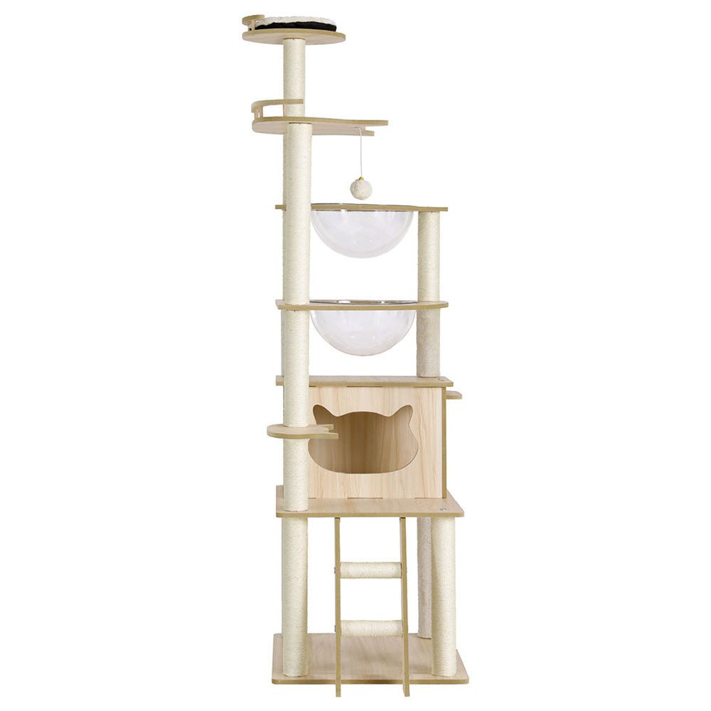 174cm Cat Tree Tower with Scratching Post, Ladder, Bed & Condo - Beige - Pet Care > Cat Supplies > Cat Scratching Posts - Rivercity House & Home Co. (ABN 18 642 972 209) - Affordable Modern Furniture Australia
