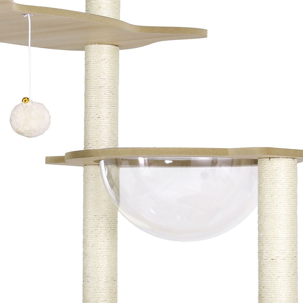 174cm Cat Tree Tower with Scratching Post, Ladder, Bed & Condo - Beige - Pet Care > Cat Supplies > Cat Scratching Posts - Rivercity House & Home Co. (ABN 18 642 972 209) - Affordable Modern Furniture Australia