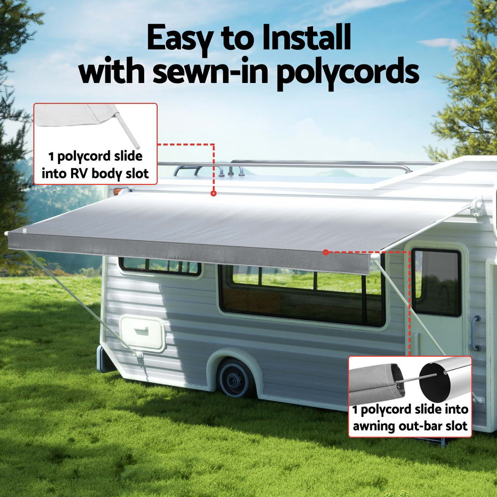 17ft Caravan Awning RV Replacement Fabric 4.93M x 2.42M - Home & Garden > Shading > Awnings - Rivercity House & Home Co. (ABN 18 642 972 209) - Affordable Modern Furniture Australia