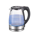 1.7L Electric Glass Kettle with Blue LED Light and 360° Cordless Base - Clear