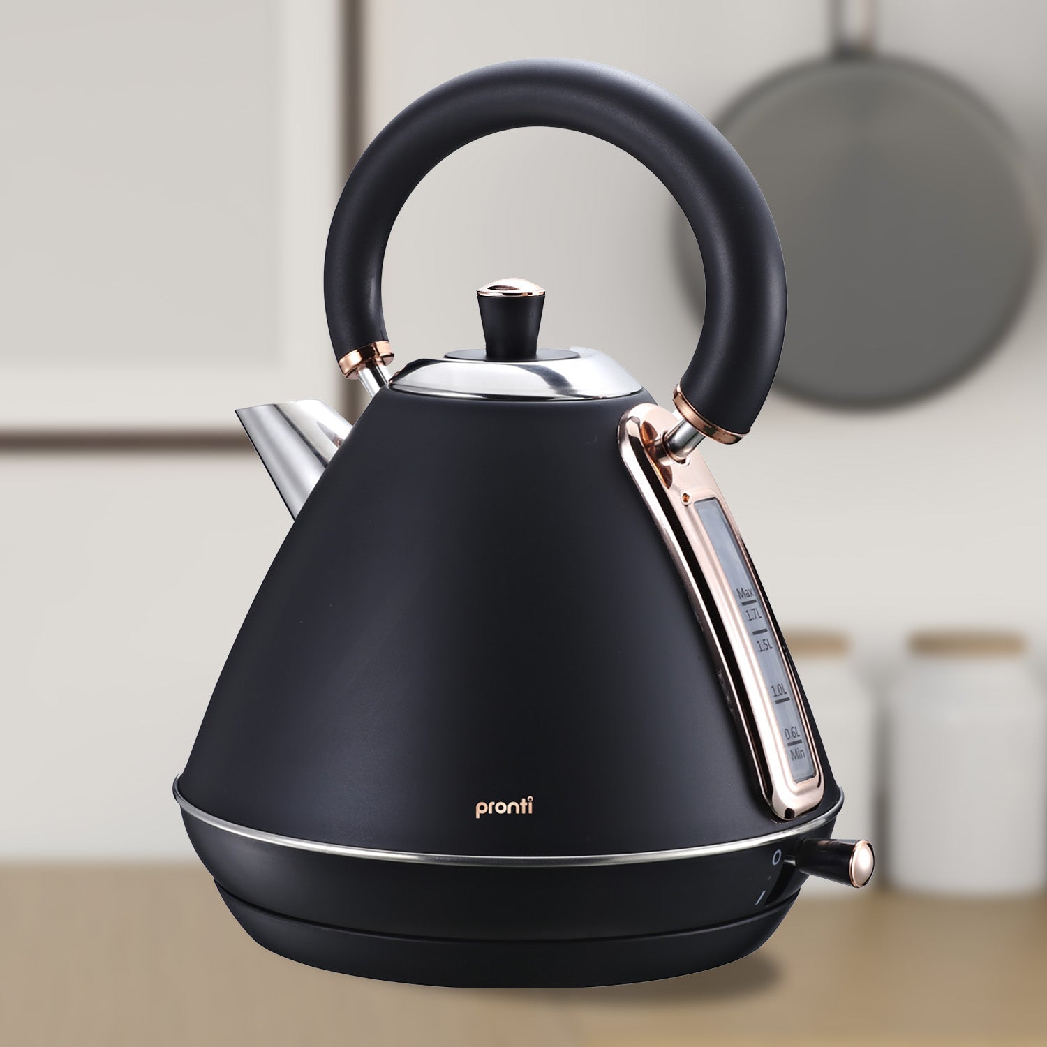1.7L Rose Trim Collection Kettle - Black - Commercial > Commercial Others > Distilling & Brewing - Rivercity House & Home Co. (ABN 18 642 972 209) - Affordable Modern Furniture Australia